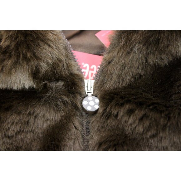 NWT 2008 Gymboree Winter Snowflake Brown Faux Fur Sleeves Jacket Vest Hood Zip S - Picture 9 of 11
